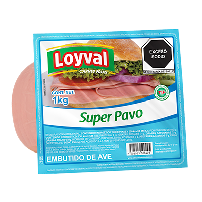 JAMON COCIDO REBANADO SUPER PAVO LOYVAL 1 KG PIEZA