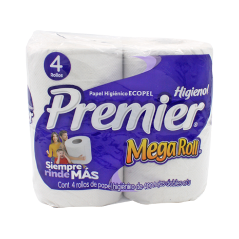 PAPEL HIGIENICO MEGAROLL PREMIER 4 ROLLOS