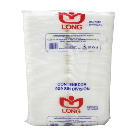 CONTENEDOR L 38 LISO LONG 100 PIEZAS