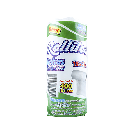 ROLLO BOLSA 1/2 KG 15 X 25 CM ALTA DENSIDAD 400 PZAS
