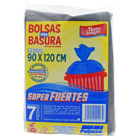 BOLSA NEGRA COEXTRUIDA C 250 90 X 1.20 CM 7 PIEZAS