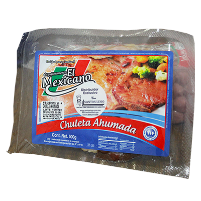 CHULETA AHUMADA CON HUESO REBANADA EL MEXICANO 500 G PIEZA