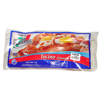 TOCINO AHUMADO REBANADO EL MEXICANO 1 KG PIEZA